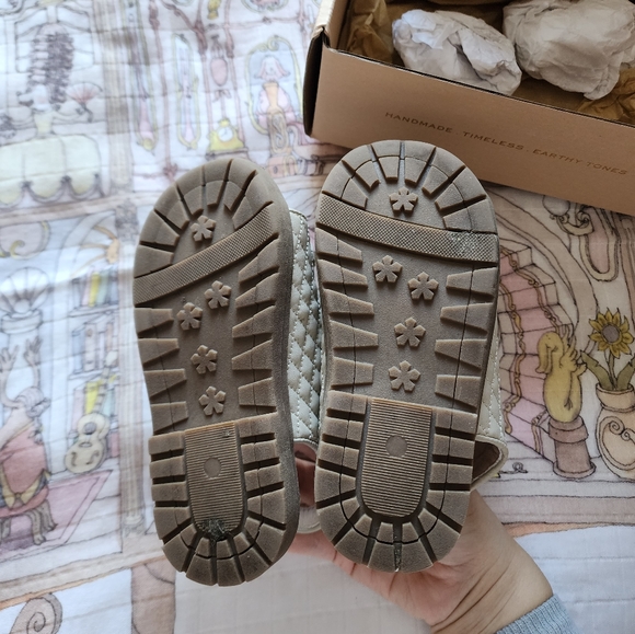 Consciously Baby Leather Wanderer Sandal in Color Bone - Picture 2 of 3